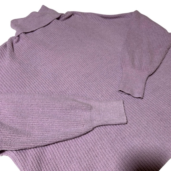 Lovers and Friends Jade Rib Knit Turtleneck Lavender Purple Sweater Sz L - Picture 3 of 7